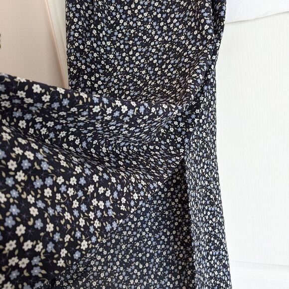 VINTAGE CALICO flowers maxi cut out skirt size S @K - Picture 2 of 9